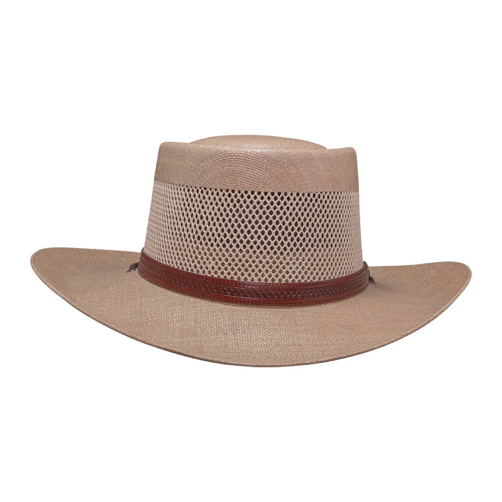 Madrid | Womens Tan Wide Brim Firm Straw Gambler Hat