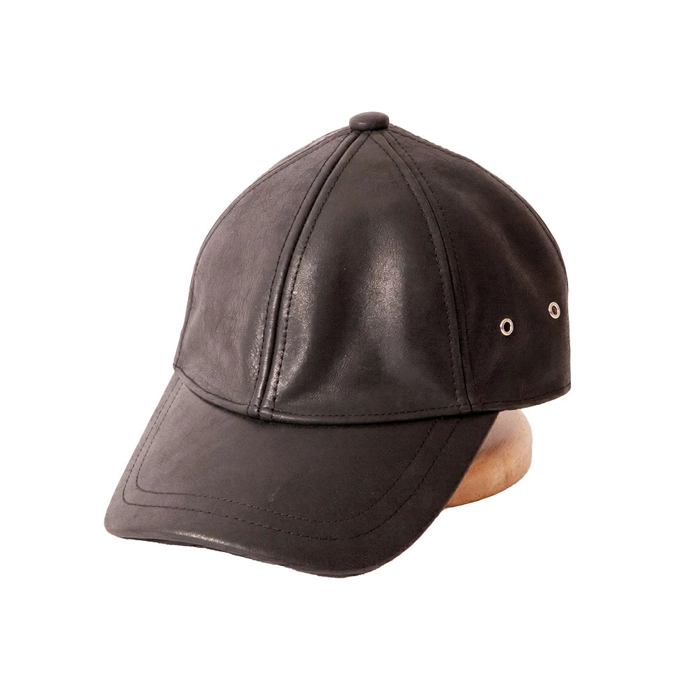 Brown leather cap on a white background