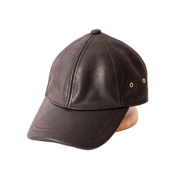 Brown leather cap on a white background