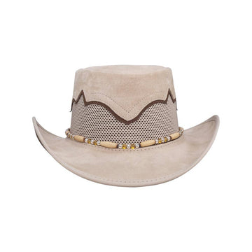 Sierra Latte Leather Mesh Cowboy by American Hat Makers