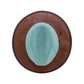 Summit Sage Leather Felt Fedora Hat by American Hat Makers